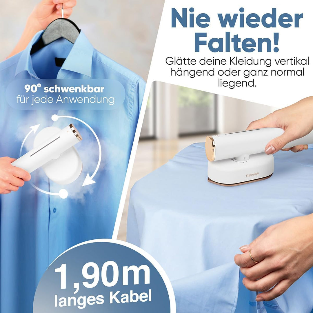 ProfiCare® Dampfglätter | 30 Sek. Aufheizzeit | Steamer Dampfglätter | für Reise und Alltag | 1,90m