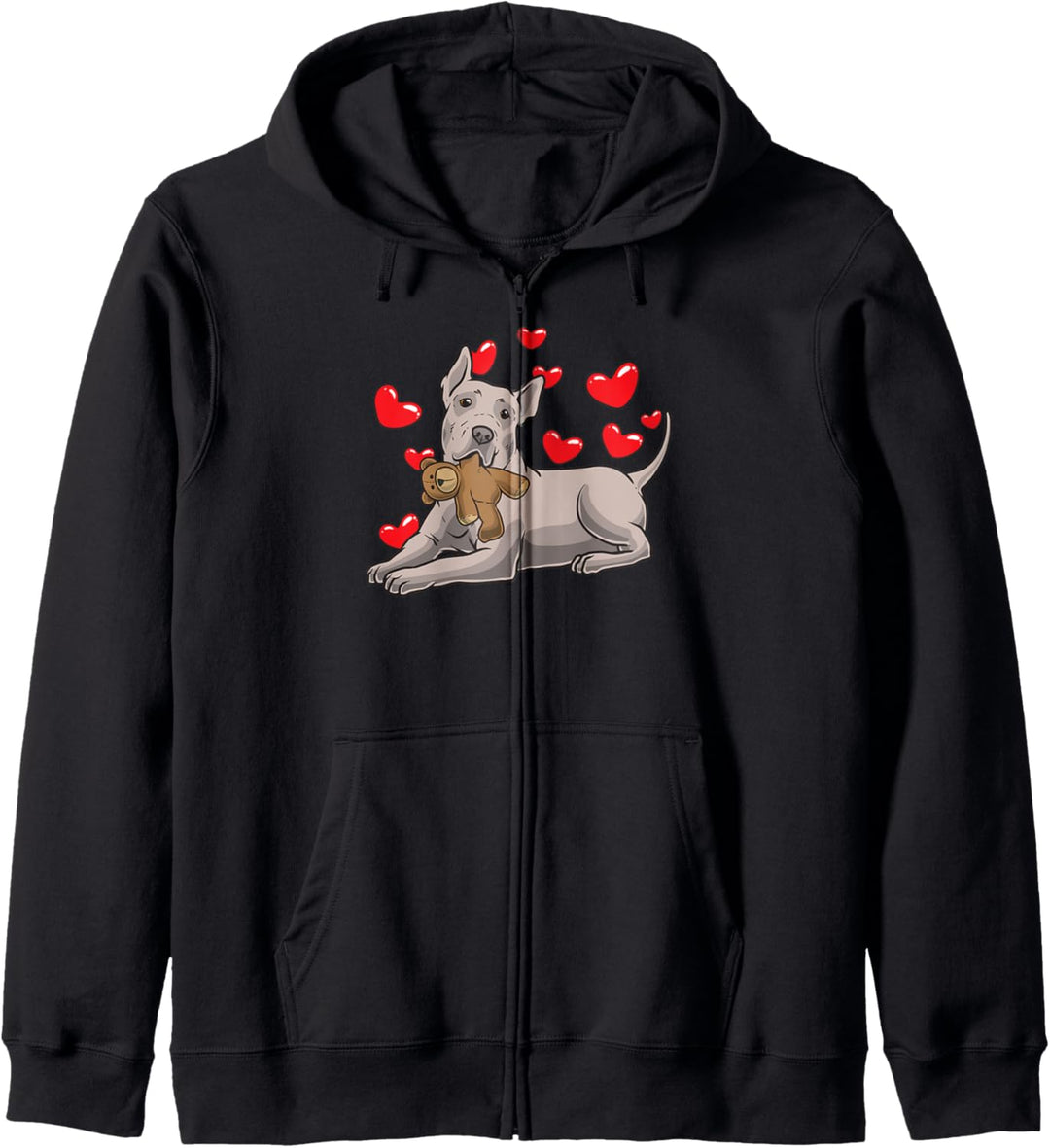 Thai Ridgeback Hund mit Plüschtier und vielen Herzen Kapuzenjacke