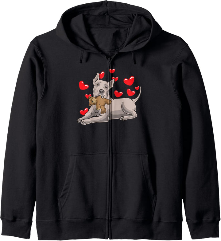 Thai Ridgeback Hund mit Plüschtier und vielen Herzen Kapuzenjacke