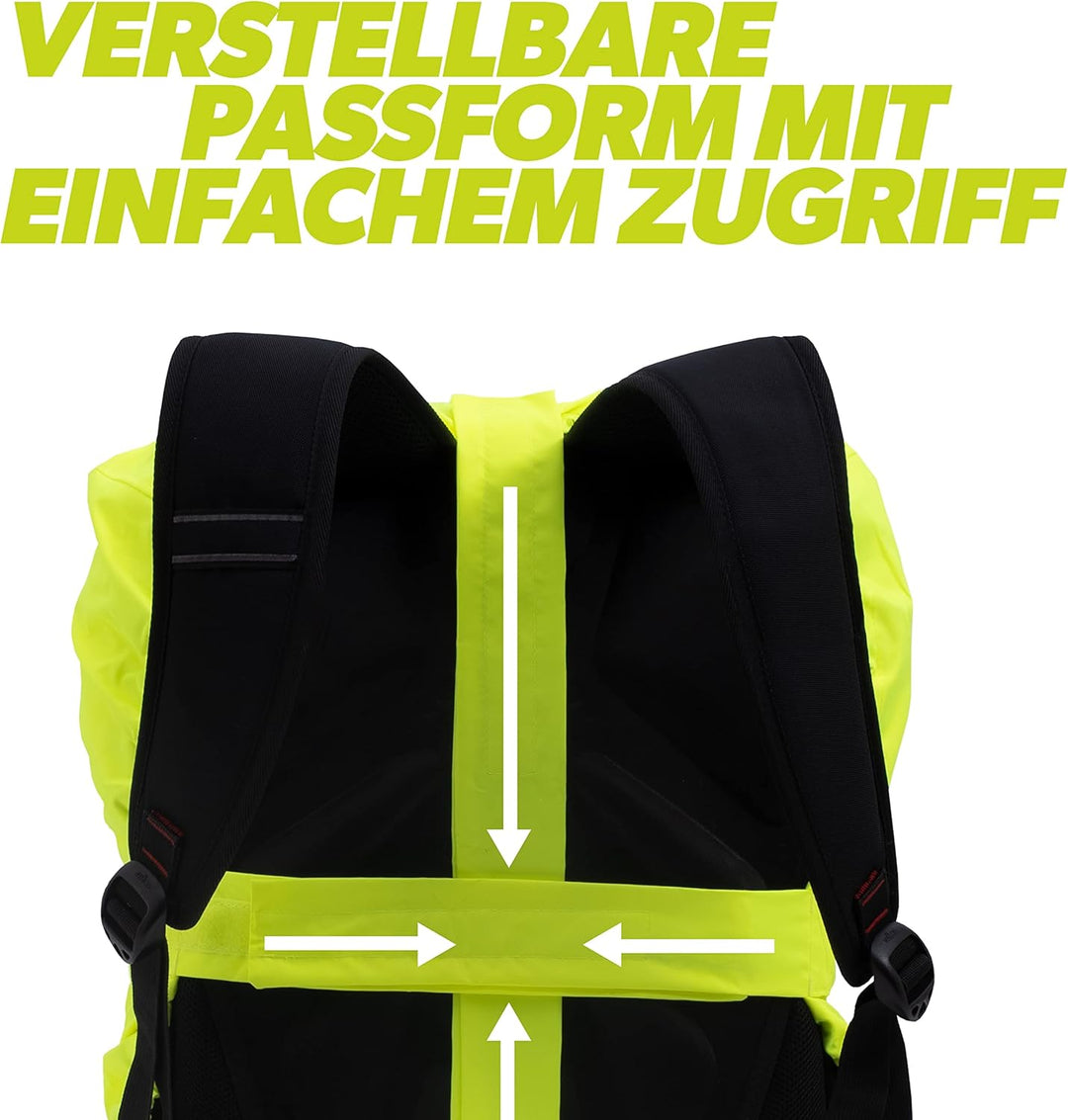BTR Wasserfester Regenschutz für den Rucksack, Regenschutz für Schulranzen Gelb Mittelgross (47cm x