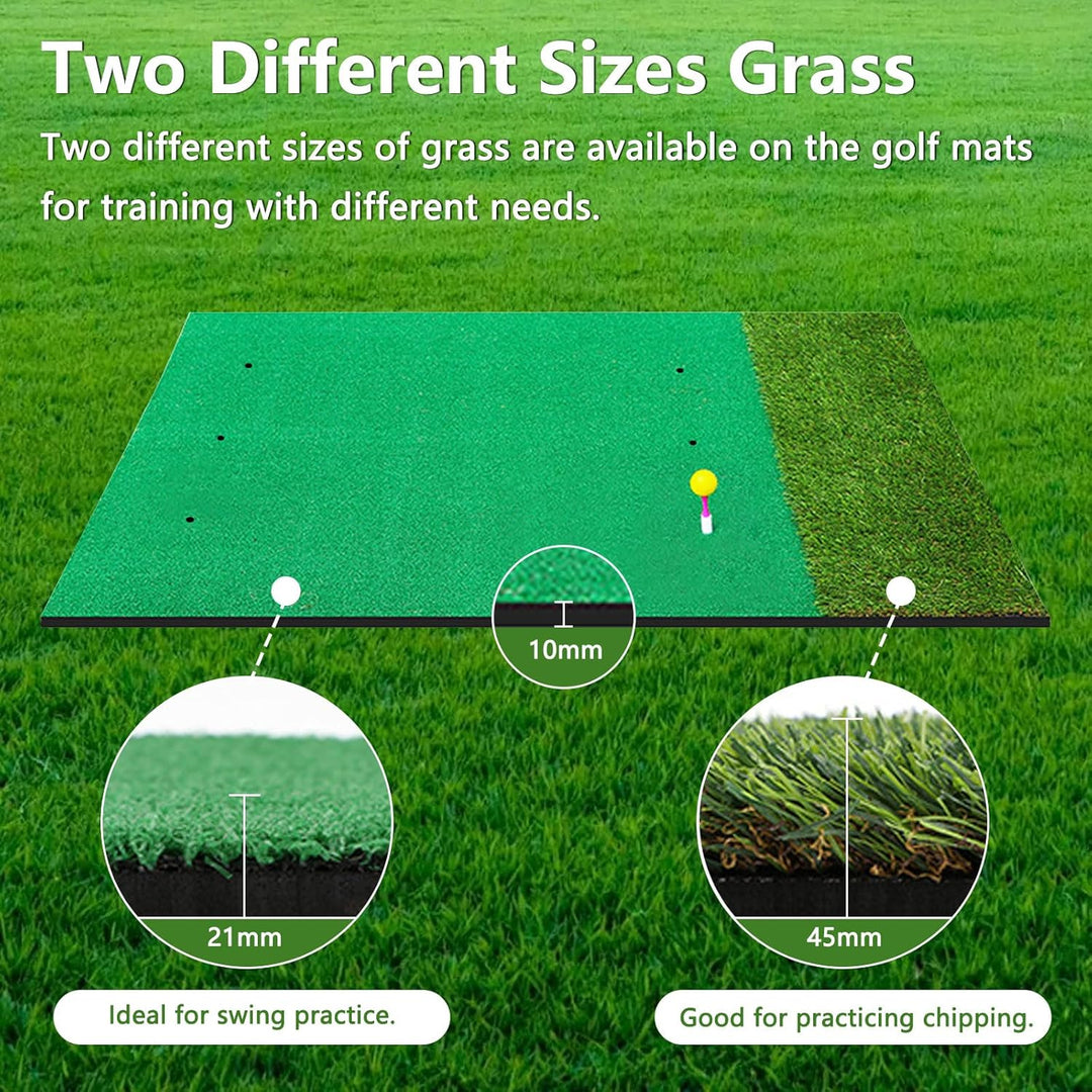 150×120cm Golf Abschlagmatte, Premium Faltbare Golf Trainingsmatte mit 9 Bällen & 9 Tees, Dicke Kuns