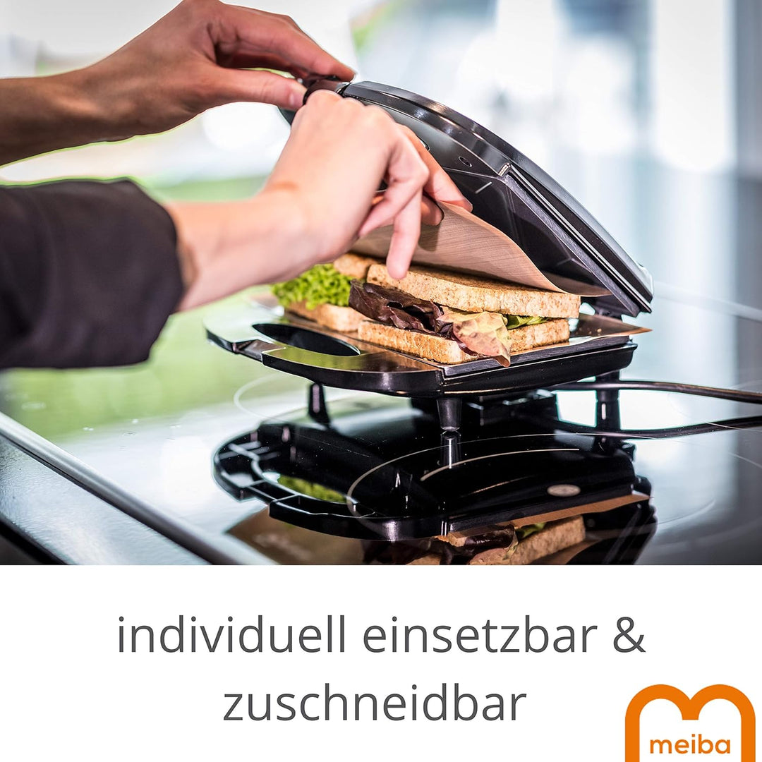Dauerbackfolie für Backofen (8er Set) meiba, Backpapier wiederverwendbar, Backmatte rund, Dauerbackf