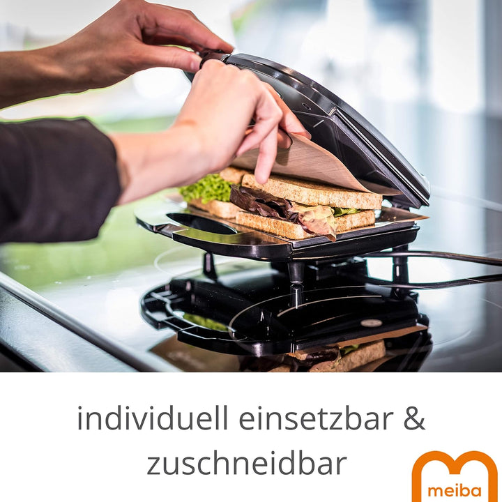 Dauerbackfolie für Backofen (8er Set) meiba, Backpapier wiederverwendbar, Backmatte rund, Dauerbackf