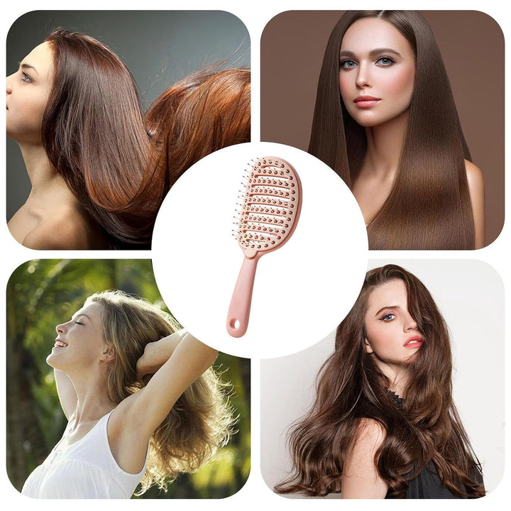 Easy Clean Haarbürste, sanfter Entwirrungskamm, gebogene belüftete Haarbürsten mit flexiblen Borsten