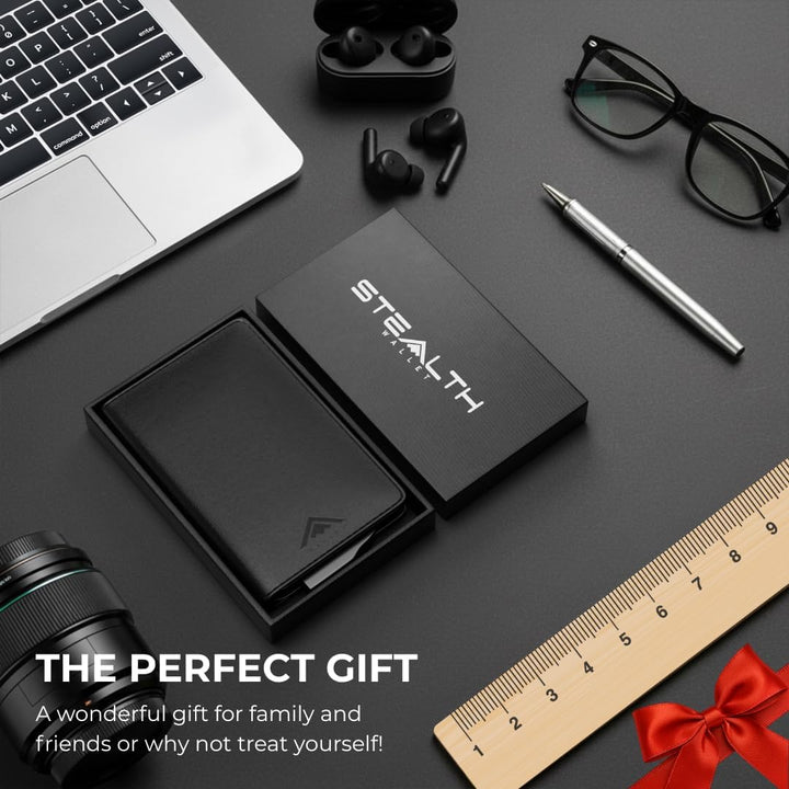 Stealth Wallet – Minimalistische Schlanke Leichte Pop-Up Kartenhalter – Kontaktlos Geschützte Sicher