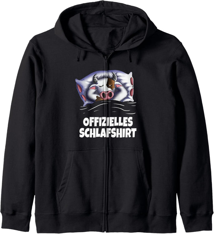 Kuh Langschläfer Nachthemd Pyjama Offizielles Schlafshirt Kapuzenjacke