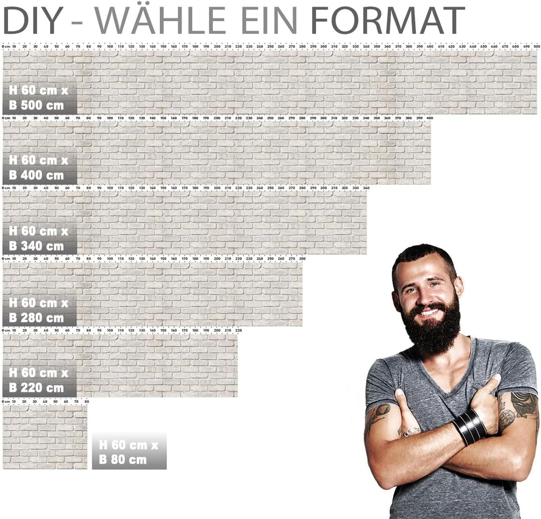 StickerProfis Küchenrückwand selbstklebend Glasoptik - GEKALKTE Wand - 1.8mm, Versteift, alle Unterg