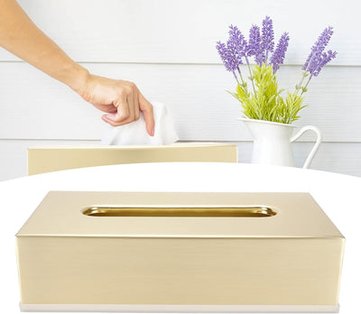 Fdit Gold Edelstahl Tissue Box, Dekorative Metall Tissue Halter Abdeckung Serviettenspender für Wohn