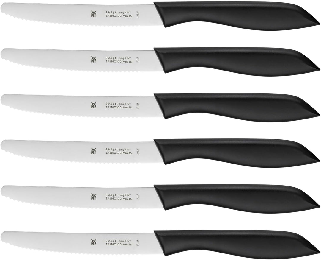 WMF Classic Line Frühstücksmesser Set 6-teilig, 23 cm, Brötchenmesser Wellenschliff, Brotzeitmesser,
