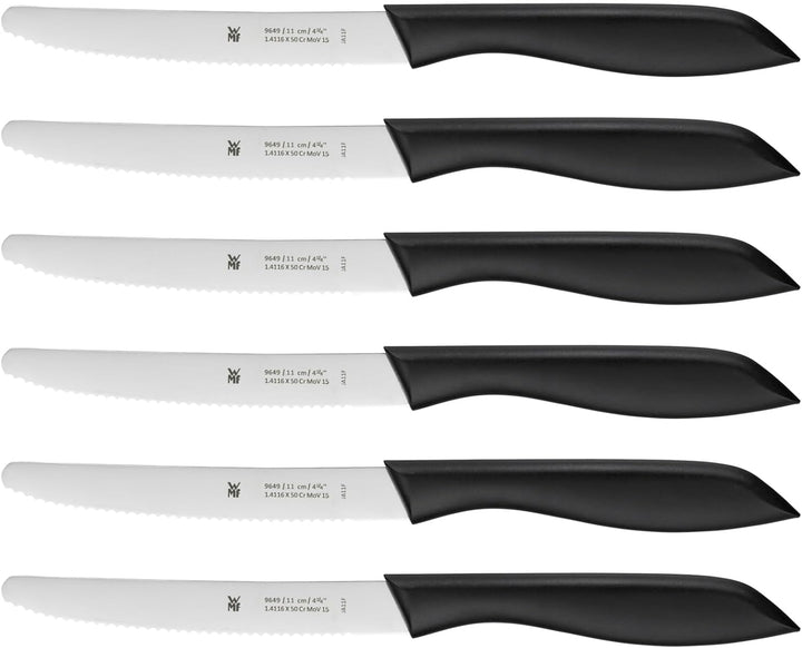 WMF Classic Line Frühstücksmesser Set 6-teilig, 23 cm, Brötchenmesser Wellenschliff, Brotzeitmesser,