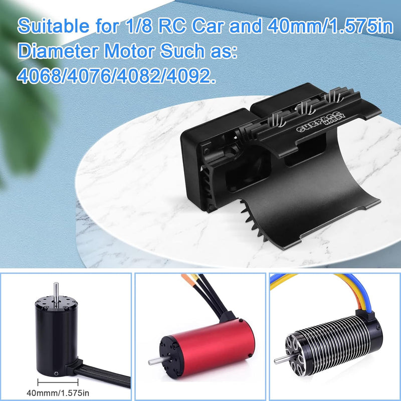 RC Motor Lüfter Twin 30 mm RC Auto ESC Motorkühlkörper mit rotem Metall-Kühlkörper für 4068 4274 Bür