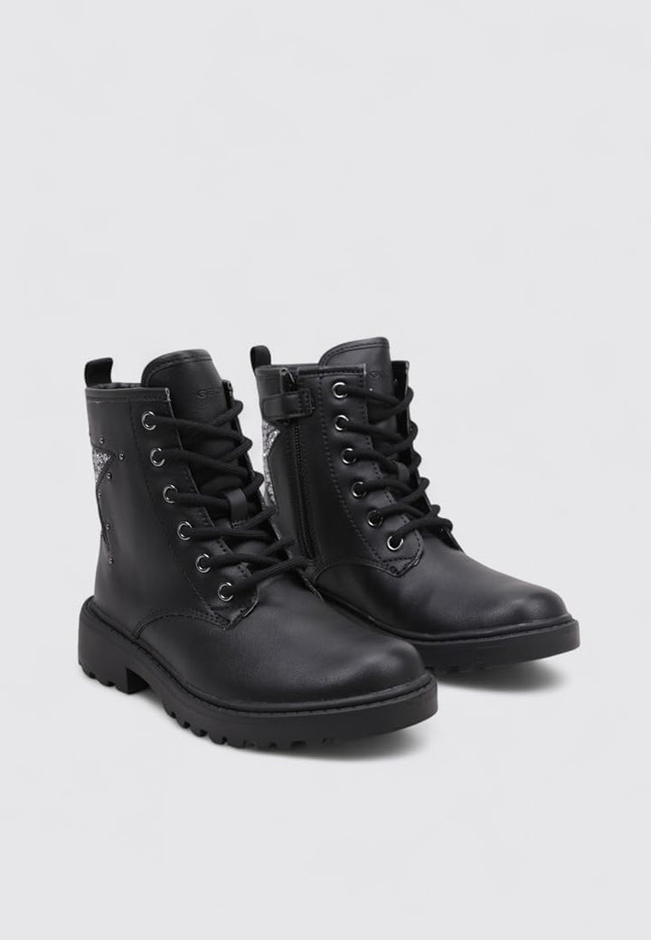 Geox Mädchen J Casey Girl Ankle Boot 28 EU Black Gun, 28 EU Black Gun
