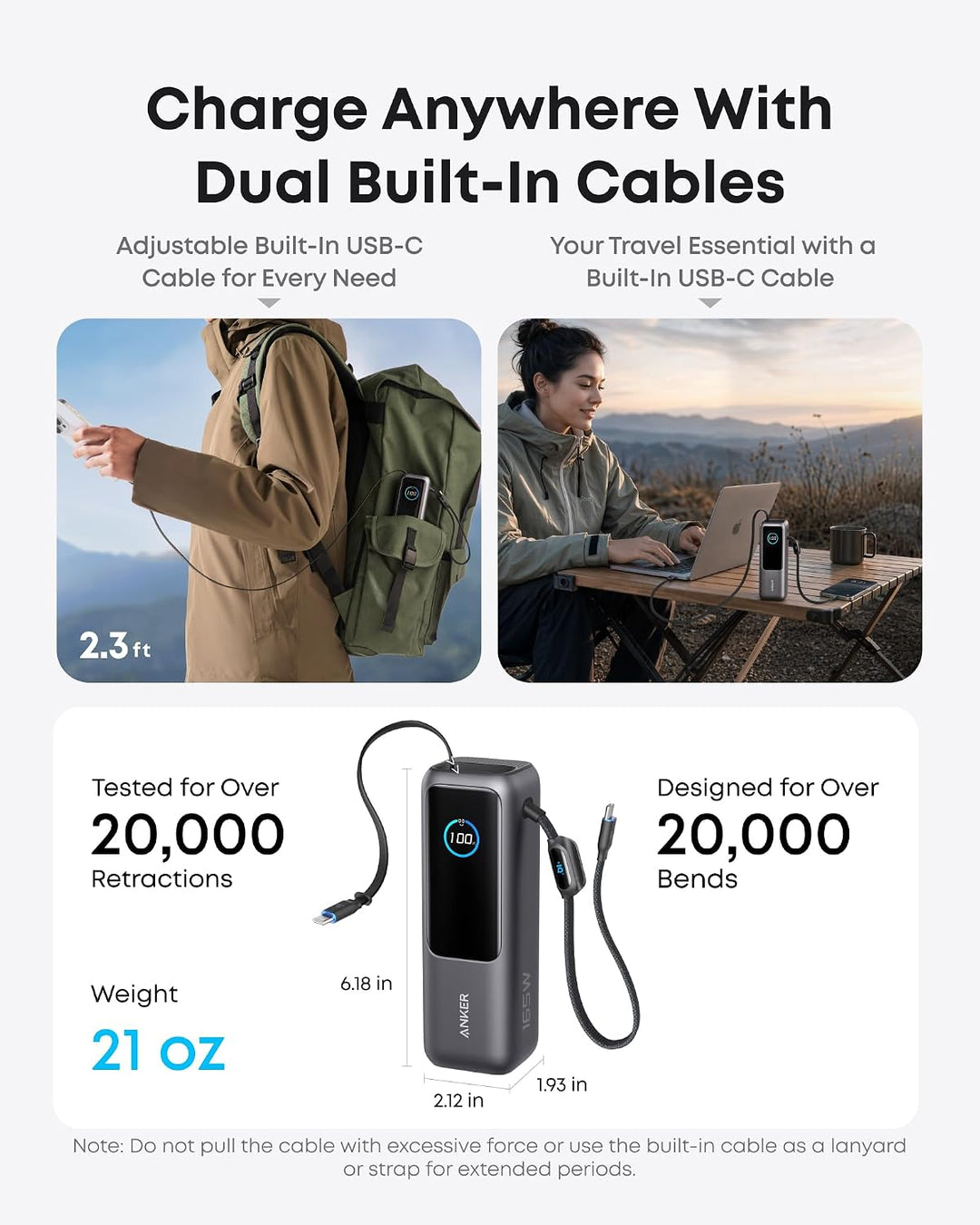 Anker Laptop Powerbank, 25000mAh 165W USB-C, 3X 100W USB-C Ports für Multi-Geräte-Ladeleistung, Inte