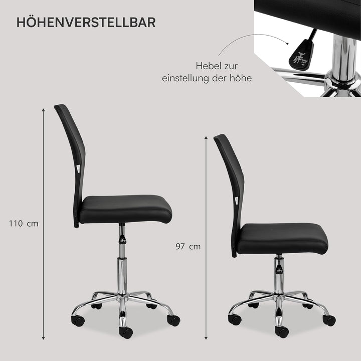 Baroni Home Bürostuhl aus Stoff, um 360 Grad drehbar, gepolsterter Bürostuhl mit Verstellbarer Höhe