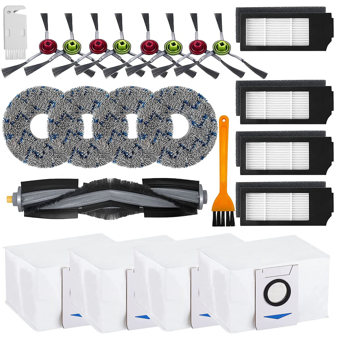 23 Stück Ersatz-Zubehör-Set für Ecovacs DEEBOT X1 Turbo/Omni, 1 Hauptbürste, 2 Reinigungsbürsten, 4