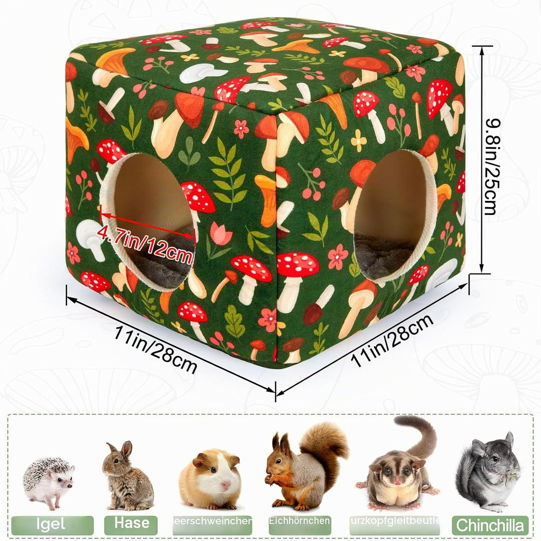 Meerschweinchen Haus 2 eingange – Waschbares Kaninchenbett & Kuschelhöhle – Versteck für Kaninchen,