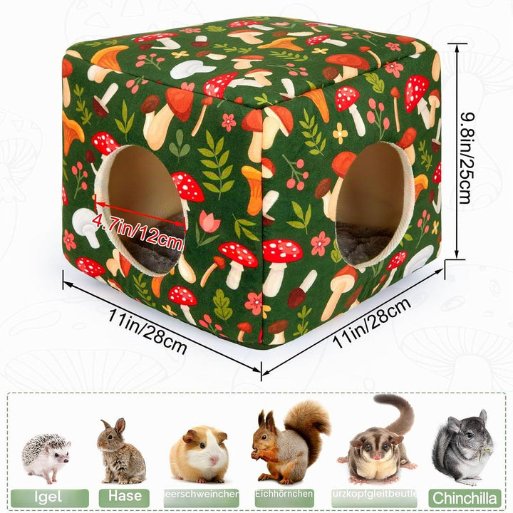 Meerschweinchen Haus 2 eingange – Waschbares Kaninchenbett & Kuschelhöhle – Versteck für Kaninchen,