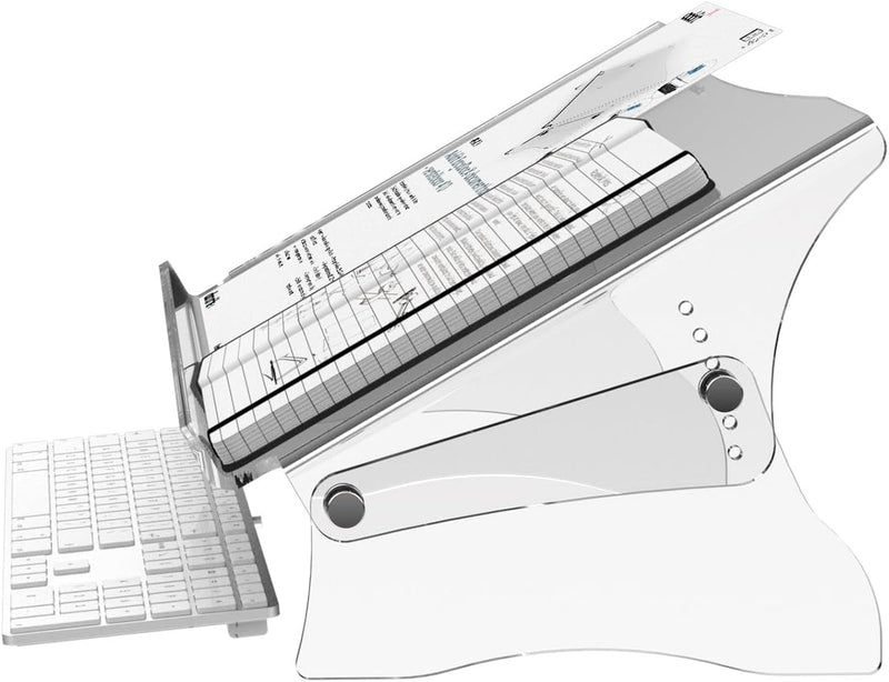 Dataflex 49.410 Addit ErgoDoc Dokumentenhalter, Höhenverstellbar von 160-235 mm in 6 Schritten, tran