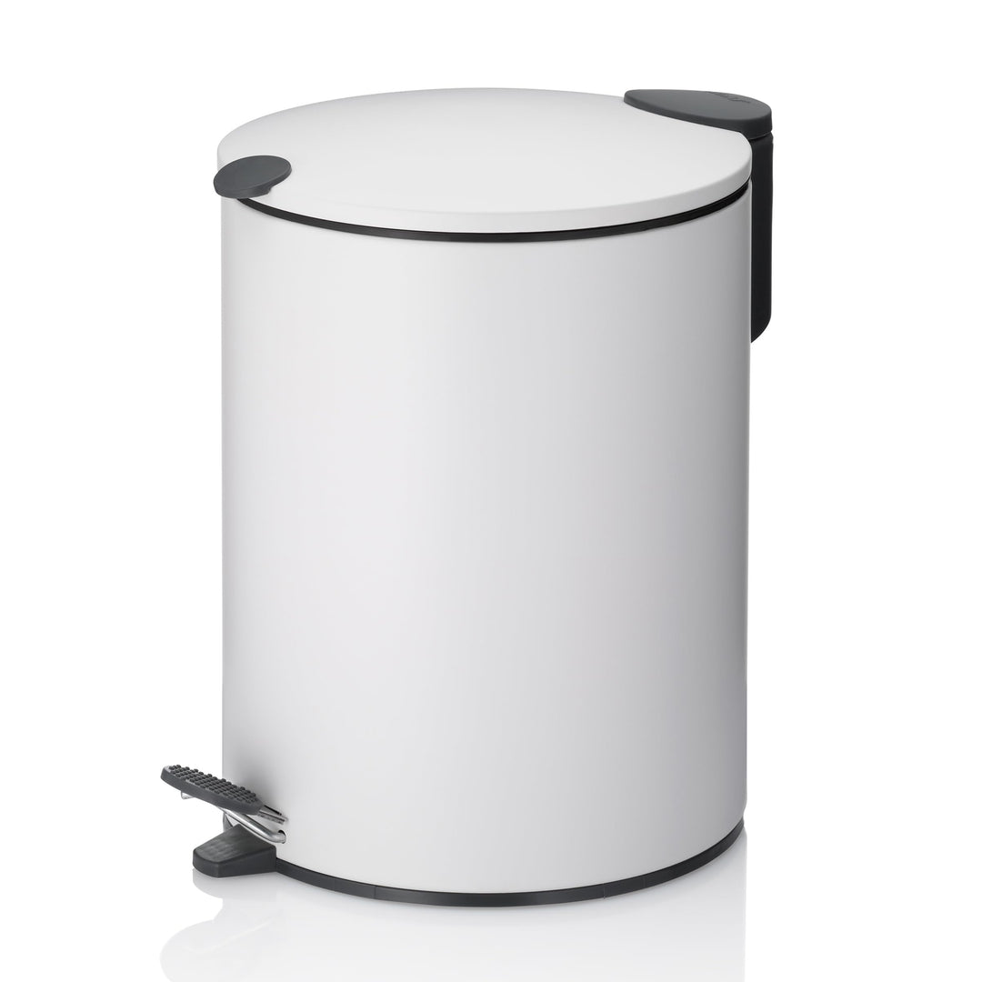 kela Kosmetikeimer Mats, 5 L, Ø 20,5 cm, Metall, weiss, Silent-Close, herausnehmbarer Inneneimer mit