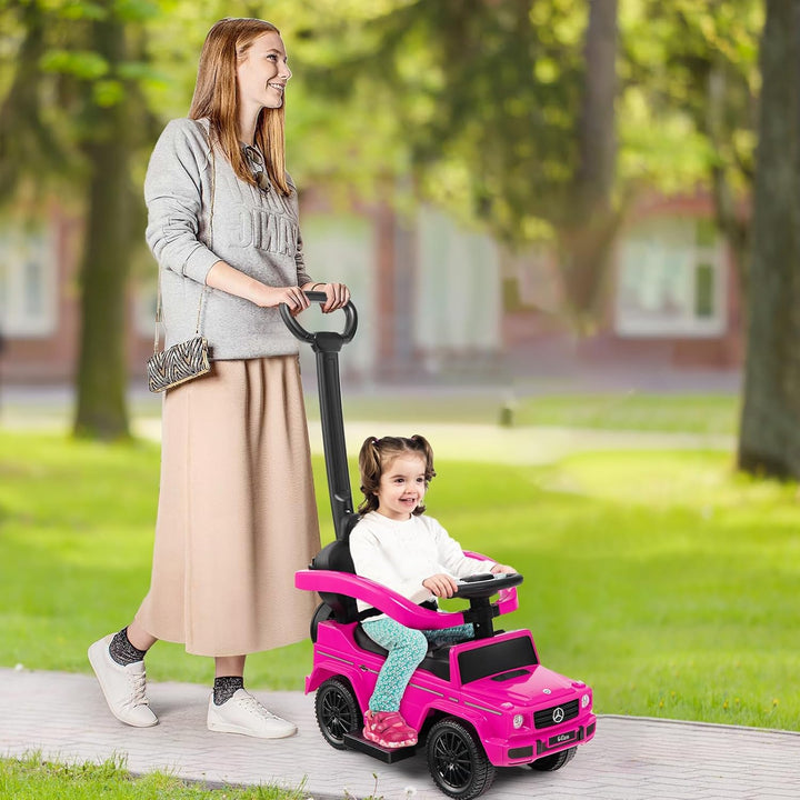 DREAMADE 3-in-1 Kinder Rutschauto,Mercedes-Benz lizenzierter Schiebewagen mit Schiebegriff, verstell