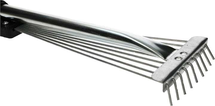 KOTARBAU® Robuster Fächerbesen 32 cm aus Metall Verstellbar 60 - 245 mm Minirechen mit 9 Zinken Laub