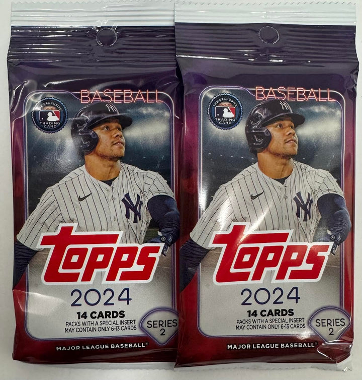 2024 Topps Series 2 Baseball-Einzelhandelspackungen, 2 Einzelhandelspackungen, klein, Marineblau/Rot