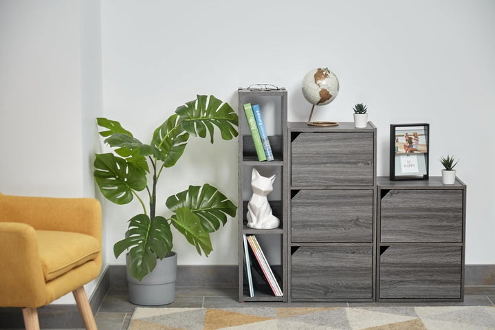 Iris Ohyama, Bücherregal, 3-stufiges Regal, 14 cm breite verstellbare Regale, Stabil, Industriell, W