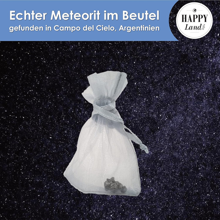 happylandgifts® Echte Sternschnuppe zur Geburt | Echter Meteorit | Hochwertige Urkunde mit Wunschnam