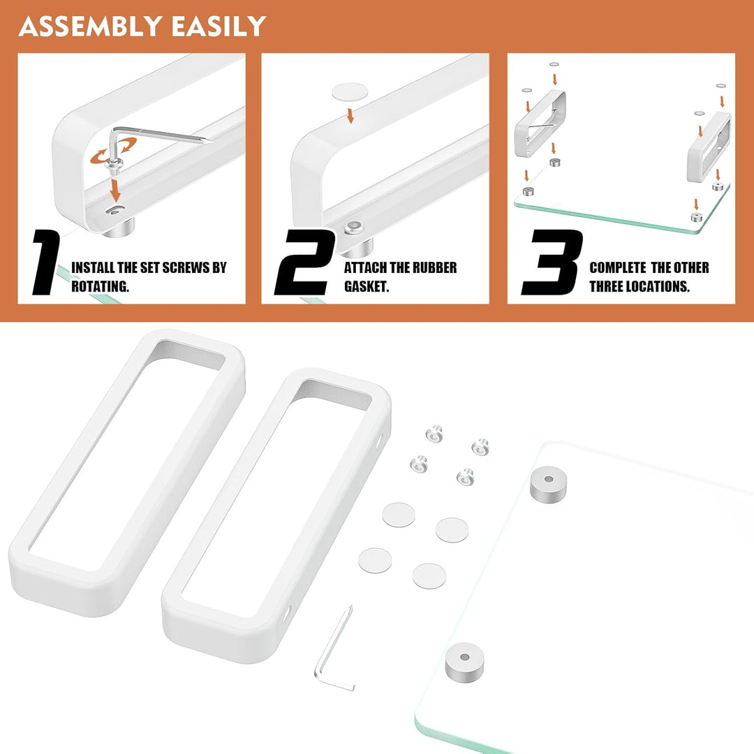 Zwei Monitorständer aus Glas ergonomischer Laptopständer, Bildschirmständer Schwarz, Schwarz