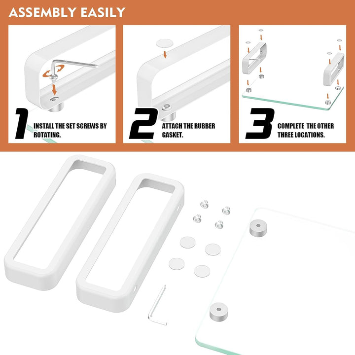 Zwei Monitorständer aus Glas ergonomischer Laptopständer, Bildschirmständer Schwarz, Schwarz