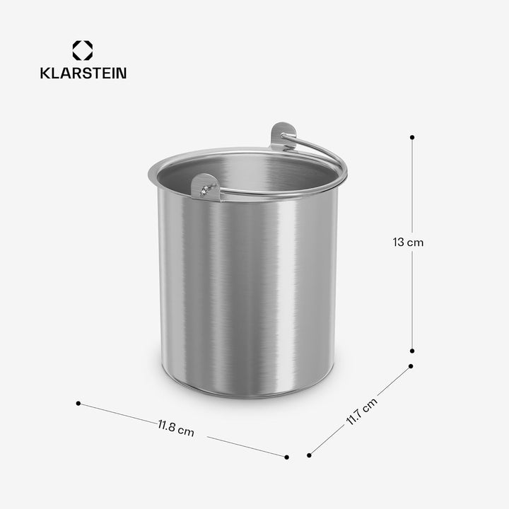 Klarstein FrostFusion Eisbehälter für Speiseeis – 1L Edelstahl, Spülmaschinenfest, Robust, Passend f