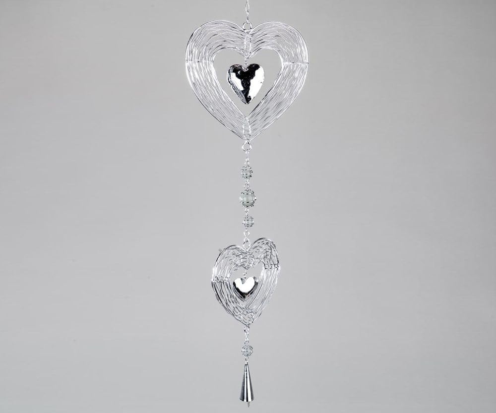 Formano Deko Hänger Herzen 'Trend', 65 cm, Silber