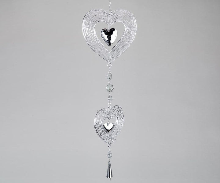 Formano Deko Hänger Herzen 'Trend', 65 cm, Silber