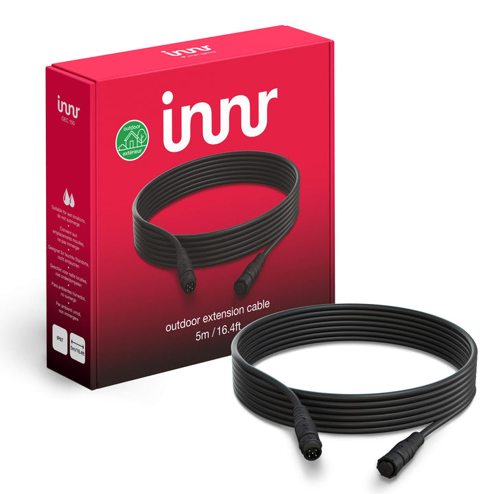 Innr Outdoor Extension Cable, 5 Meter Kabel, IP65, Weatherproof (Erweiterung, benötigt kompletten Sa