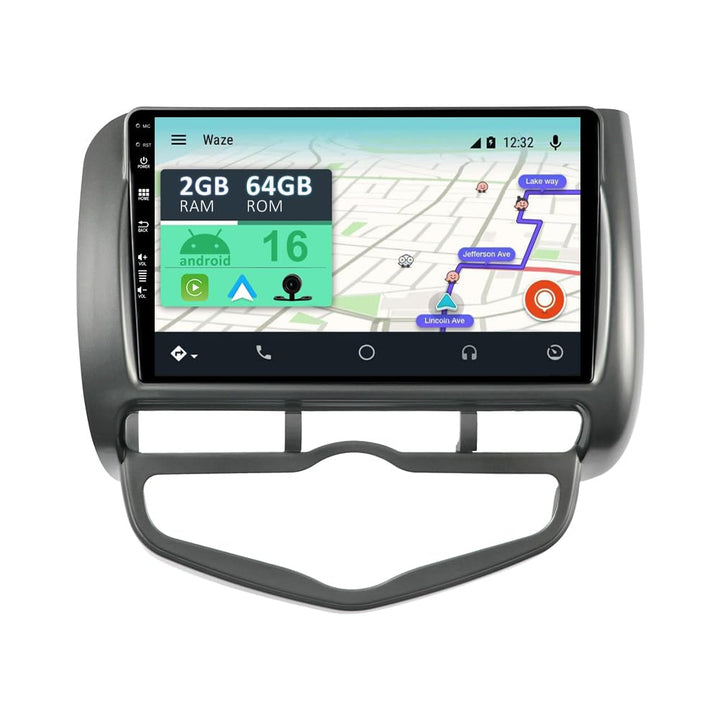 [2GB+32GB] Android 14 Autoradio mit Navi für Honda Jazz City (2002-2007)-9 Zoll Touchscreen-mit Kame