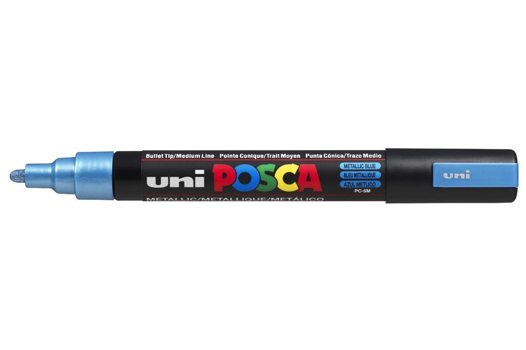 Uni-Ball Posca pc-5 m Medium Bullet Tip Marker Line Width 1.8 mm - 2.5 mm blaumetallic, blaumetallic