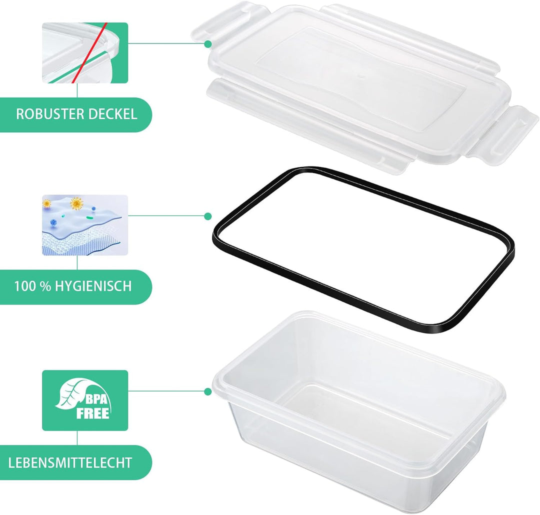 10 Frischhaltedosen mit Deckel (5x1L + 5x520ml), Gefrierdosen &amp; Meal Prep Boxen, BPA-frei, luftdicht