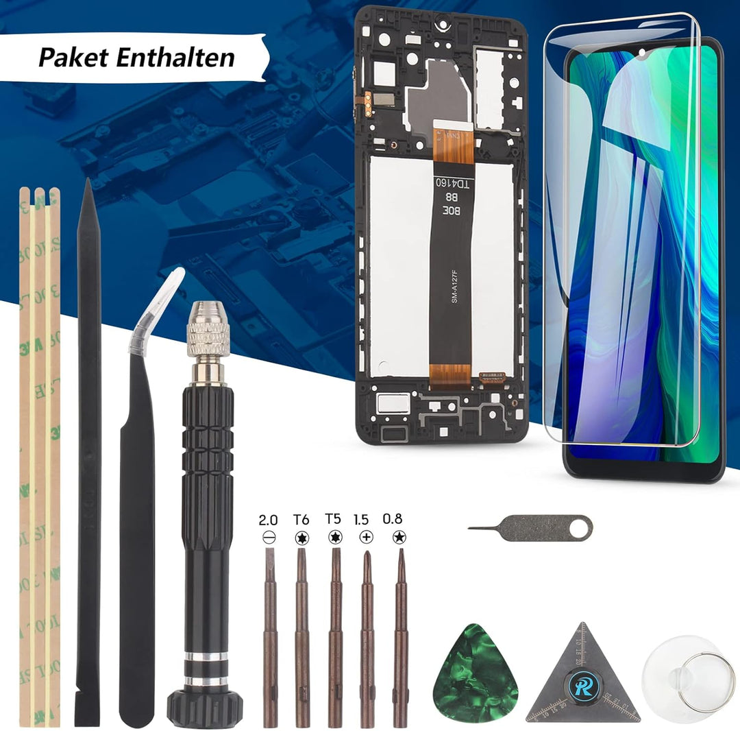 RongZy für Samsung Galaxy A12s/A12 Nacho A127F LCD Bildschirmersatz für A127F/DSN/A127F/DS/A127M Tou