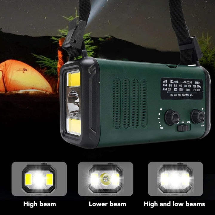 SEAFRONT Solar Kurbelradio, 10.000 MAh Notfallradio AM FM NOAA Wetterradio mit Leselicht, LED Tasche