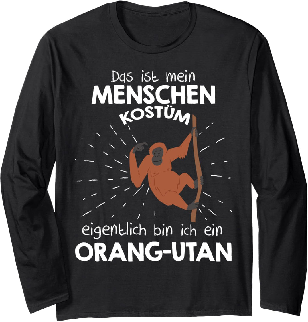 Mein Menschen Kostüm Bin ich ein Orang-Utan, Halloween Langarmshirt