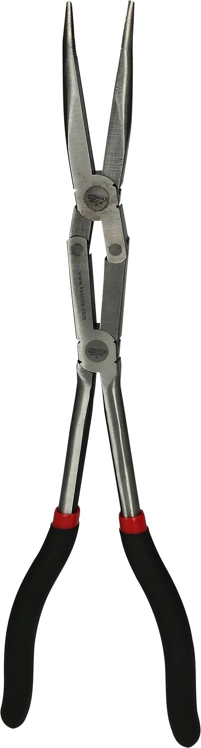 KS Tools 500.7163 Doppelgelenk-Flachrundzange, 45° gebogen, XL