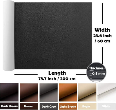 GELAISI Kunstleder Selbstklebend 60*200cm Schwarz Leder Patch Kit Selbstklebende Lederflicken,Ledero