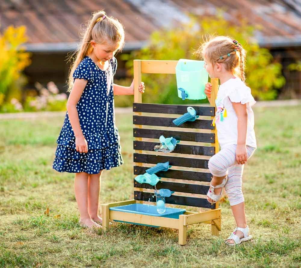 TP Toys Wasserspiel Kinder Wasser Spielzeug Holz Spielwand Garten Gartenspiel Natur 31x57x92cm