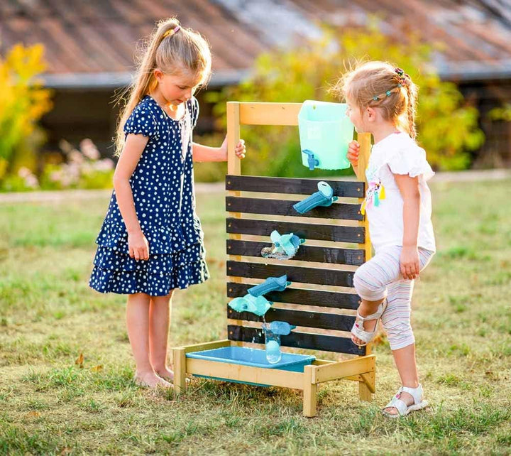 TP Toys Wasserspiel Kinder Wasser Spielzeug Holz Spielwand Garten Gartenspiel Natur 31x57x92cm