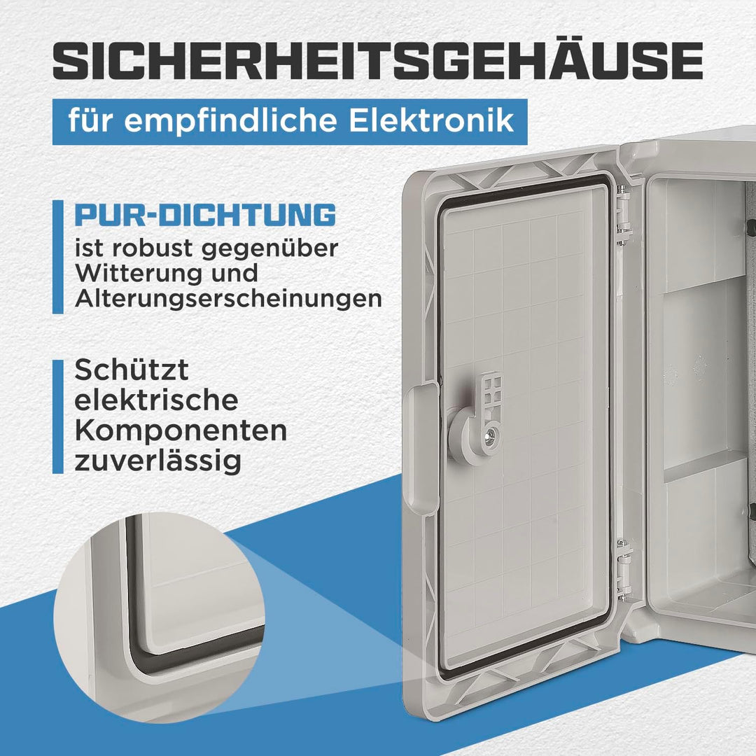 BOXEXPERT ABS Kunststoff Gehäuse Fleet Schaltschrank IP65 grau/transparent (ABS, 300x200x130mm