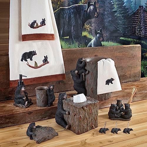 Avanti Linens Taschentuchbox-Abdeckung, von Tieren inspirierte Wohnkultur (Black Bear Lodge-Kollekti