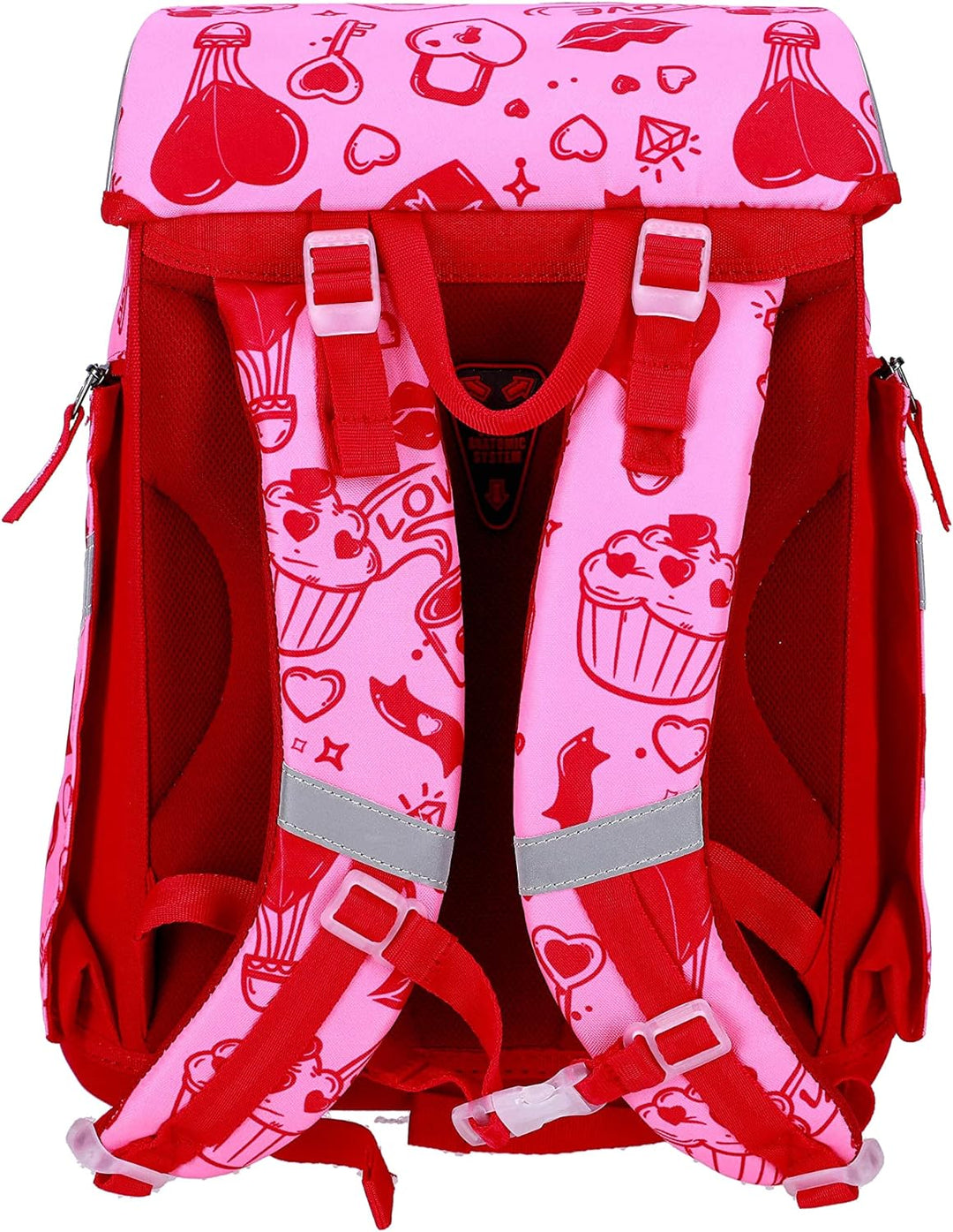 SCOOLSTAR Herz Schulranzen Set 4 tlg.Mädchen 1 Klasse Tornister Schulrucksack Schultasche für Grunds