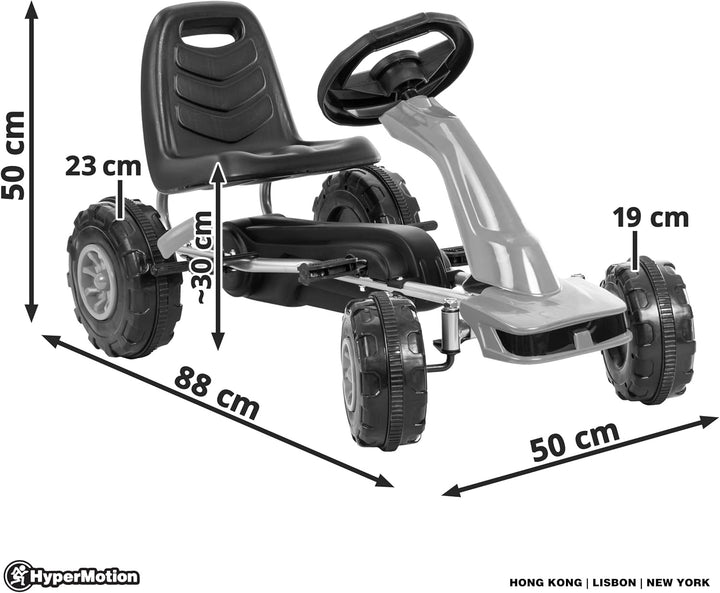 HyperMotion Go-Kart für Kinder ab 3 Jahren, Tretauto Jungen und Mädchen, Fahren: Vorne und Hinten, D