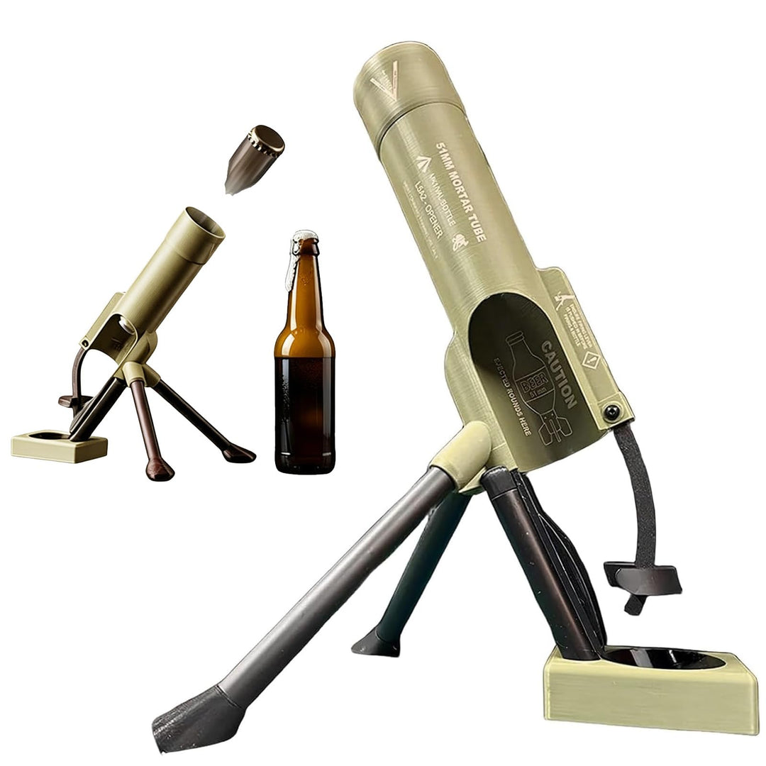 Mörser Flaschenöffner,Bierflaschenöffner im Mörser-Design,51mm Beer Bottle Mortar,Lustige Mörser-Fla