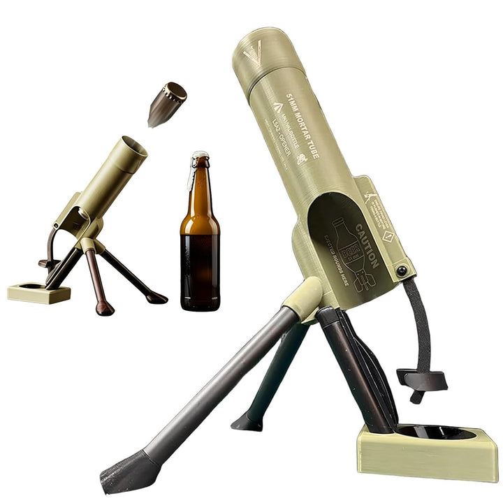 Mörser Flaschenöffner,Bierflaschenöffner im Mörser-Design,51mm Beer Bottle Mortar,Lustige Mörser-Fla